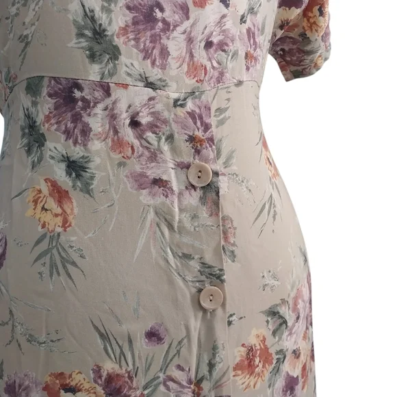 Vtg Susan Burrowes Size Large 90s Country Springtime Floral Cottagecore Dress - Picture 7 of 16